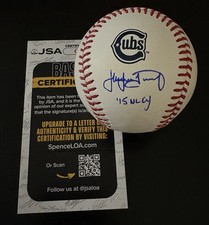 Jake Arrieta Signed Auto Chicago Cubs Logo Baseball JSA COA CT71041 “15 NL CY” picture