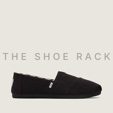 TOMS Alpargata Recycled Cotton Canvas Men's Slip-On Shoes Black New with Box picture