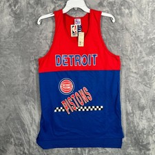 Vintage Garan Detroit Pistons Tank Top Shirt Mens Large New Blue Red VTG USA picture
