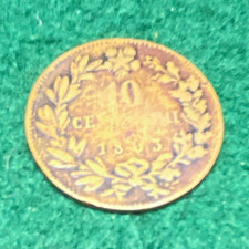 1835 Italy 10 Centesimi Copper Coin Vittorio Emanuele I KM#135 BN picture