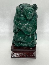Vintage Malachite Guanyin with Lotus Netsuke  picture