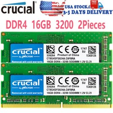 CRUCIAL DDR4 2X16GB 3200 PC4-25600 Laptop SODIMM Non-ECC 260-Pin Memory RAM picture