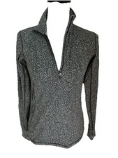 LULULEMON Outrun 1/2 Zip Running Ripple Jacquard Black & White Pullover Stretch picture