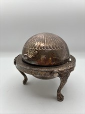 Vintage Lion Claw Roll Top Caviar Butter Dish F.B. Roger’s Silver Co 273 1883 picture