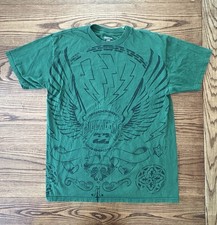Vintage Y2K Billabong Men’s Large Surf Graphic T-Shirt Wings Lightning Bolt picture