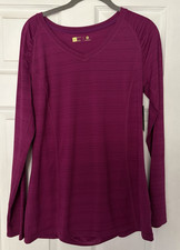 Xersion Women’s Athletic Top Large Fuchsia Long Sleeve Lightweight Semi-Fit picture