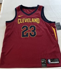 Nike Cleveland Cavaliers NBA LeBron James #23 Dri-FIT Jersey Red/Blue XL picture