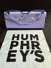 Humphrey's 592039 Blue Cat Eye Half Rim Stainless Steel Frames 52-17-140 picture