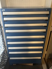 Rousseau Blue 9-Drawer Industrial Storage Cabinet, Keyed, R5AHG-5813 picture