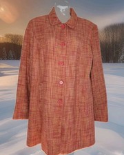 DIALOGUE Woman's Vintage Tweed Button-up Lined Car Coat - Size 10 picture
