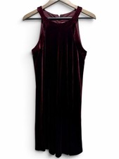 Betsey Johnson Plum Velvet High Neck Swing Dress 10 Whimsigoth picture