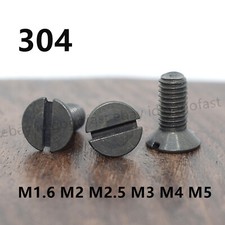 Black 304 Stainless Steel Slotted Countersunk Flat Head Screws M1.6 M2 M3 M4 M5 picture