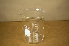 Vintage Kimble Kimax 14000 Beaker 1000mL Heavy Duty Pour Spout Graduated USA picture