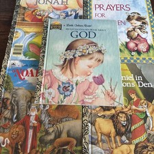 Lot Of 5 A Little Golden Book Series Bible Religious Jesus God Christian Family picture