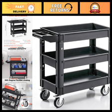 3-Tier Utility Cart with 550LBS Capacity, Locking Wheels, Ergonomic Handle, Gara picture