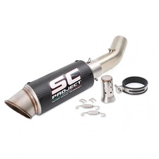 For 2009-2021 Kawasaki Ninja ZX6R ZX636 Exhaust Set Mid Link Pipe Muffler Carbon picture
