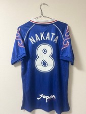 ASICS Japan National Team Soccer Jersey Hidetoshi Nakata 8 Flame Size L picture