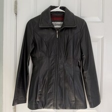 Wilsons Leather Pelle Studio Black Zip-up Jacket Removable Thinsulate Lining XS picture
