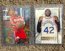 Fleer 1995-96 Rookie Jerry Stackhouse 76ers 2-Card ROOKIE Lot Roll Call R-8 S-2 picture