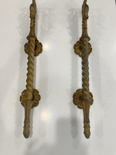 Pair 29” Oversized Peacock Door Pull Handles – Ornate Gold Tone picture