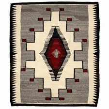 Antique Two Grey Hill Rug 5×8 Ft Native American Style Southwest Navajo Wool Rug picture