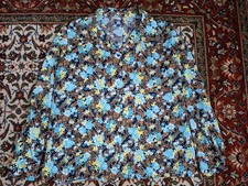 Vintage 70s Floral Womens Button Up Shirt Hippy picture