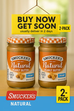 2 Pack Smucker’s Natural Creamy Peanut Butter 26 oz Jars No Stir Added Salt picture