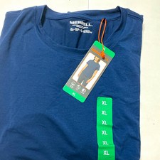 Merrell Active T-Shirt Blue Women's XL Crew Neck Short Sleeve UPF 50 Quick Dry picture