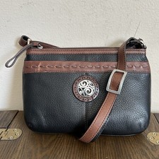 Brighton Black Brown London Groove Selene Wallet Crossbody Purse picture