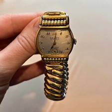 Gruen Veri-Thin Vintage 1930s Women’s Tonneau Manual 17J Small Sec Gold picture