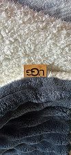 UGG Duffield Reversible Sherpa Throw Blanket King/Queen Gray/White picture