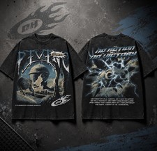 Divine Hearts Men’s Black Double-Sided Graphic Logo Crew Neck T-Shirt HELLSTAR picture