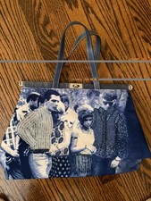 Rare Isabella Fiore Blue Beaded Family Portrait Frame HandBag Y2K Nordstrom picture