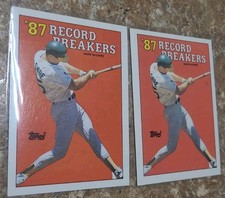 1988 Topps Baseball Mark McGwire 87 Record Breakers #3 Triangle Error Card x2 picture