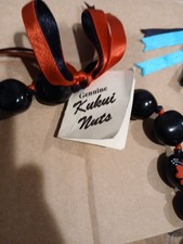 2-Vintage Genuine Kukui Nuts Hawaiian Necklace picture