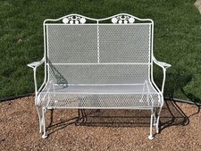 Vintage Woodard Two Seat, Metal Glider. Freshly painted. picture