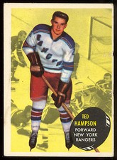 1961-62 TOPPS HOCKEY #59 TED HAMPSON VG-EX N Y NEW YORK RANGERS CARD  picture