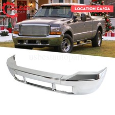 For 1999-2003 2004 Ford F250 Super Duty Front Bumper Face Bar Chrome Steel 3PCS picture