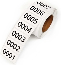 Inventory Labels - Consecutive Number Stickers 1-1000, Product Claiming, Moving picture