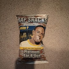 2002 Rap Snacks Master P Platinum Bar-B-Que Potato Chips Bag picture