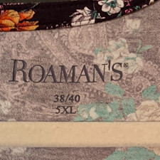Roaman's Plus 5XL Purple Multicolor Paisley Maxi V-Neck 3/4 Sleeve picture