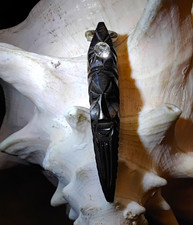 ~☆~ Unique Vintage Egyptian Handcarved Ebony Jeannie Pendant  ~☆~ picture