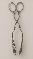 German 835 Solid Silver Hildesheim Rose Scissor Pastry Tongs 6” picture