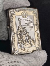 Knights Templar Armor Zippo Lighter Mixed Silver 5 Sides In a New Box picture