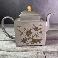 Antique Late Qing Dynast Chinese Export Pewter Teapot - Chaozhou Guangdong picture