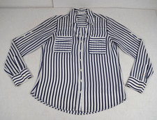 Womens Shirt Express Size S Sheer Blue White Stripe Portifino Perfect Fit 2014 picture