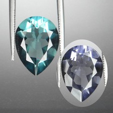 8.2ct IF Blue Purple Color Change Fluorite Unheated Natural Mined Faceted Pear picture