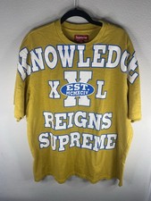 Supreme Overprint T Shirt Knowledge Reigns Supreme Slub Top Tee XL SS24 Gold picture