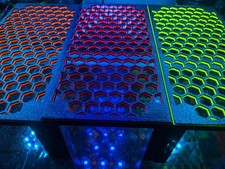 Neon UV reactive coral frag rack 10 x 5 inch, 2 tone or all black reef safe PETG picture