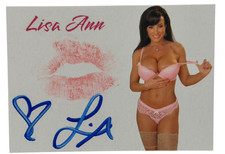 Lisa Ann Signed Kiss Card Adult Star Autograph Kiss Print Beckett Witness picture